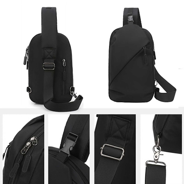 Crossbody-ryggsekk for menn og kvinner Black