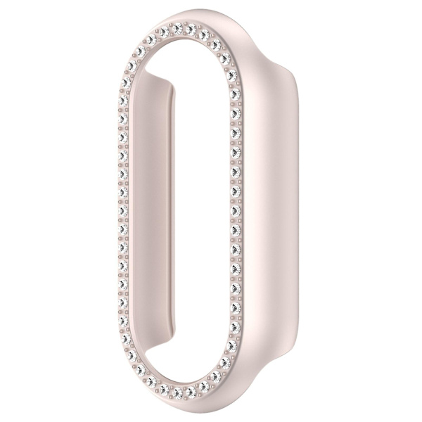 Xiaomi Smart Band 8:lle timanttikoristeinen kellokehys PC-ontto suojakotelo Frosted Starlight Color