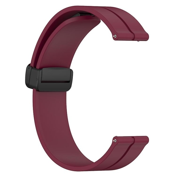 For Garminmove Luxe 20 mm ensfarget magnetisk lås silikonklokkebånd SYU Wine Red