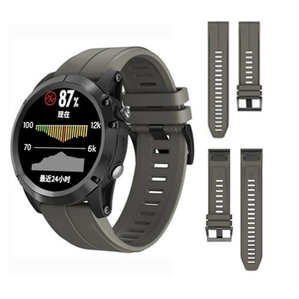 KLB-PWGJ-001 Til Garmin Fenix 7X / 7X Pro Ur Rem 26mm Silikone Urrem Army Green