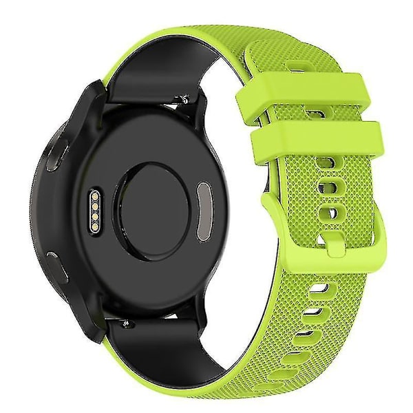 Klokkestropper for Garmin Vivoactive 4/Garmin Forerunner 255 klokkebånd Grid Texture erstatningsklokke Light Green Black H Garmin Forerunner 255