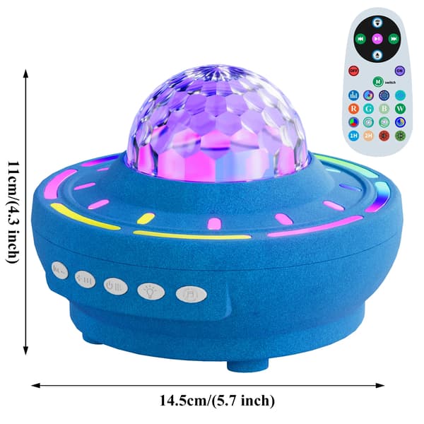Projektor Galaxy Lys, 4 Lysmoduser Med Bluetooth-Høyttaler Og Fjernkontroll (Blå) Blue