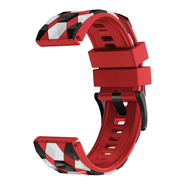 For Garmin Fenix 7/Descent G1/Epix Gen2 Silikone Urrem Fodboldmønster 22mm TPE Urrem Red