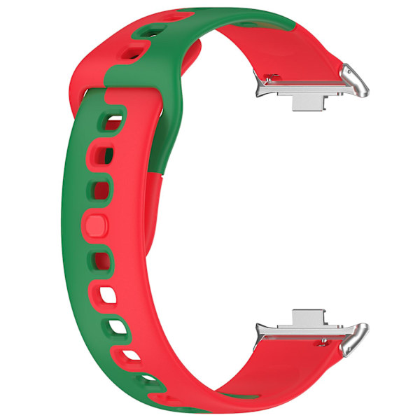 Silikoneurrem til Xiaomi Smart Band 8 Pro, dobbelt farve udskiftningsurrem Red Green