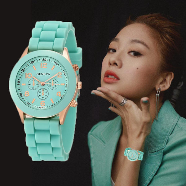 Dameure 2021 Nyt mode luksusmærke Dameur Silikoneremme Quartz Armbåndsur red