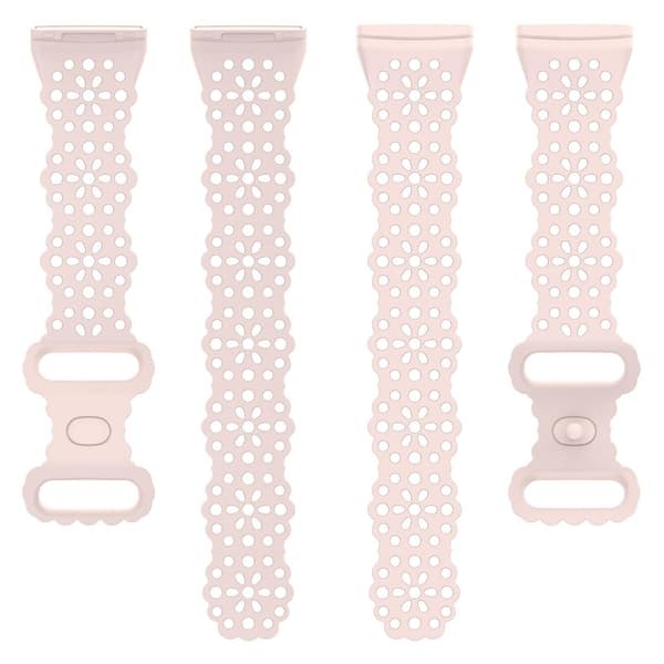 Silikoniranneke Fitbit Versa 4 / 3 / Sense 1 / 2 -laitteille Sand Pink