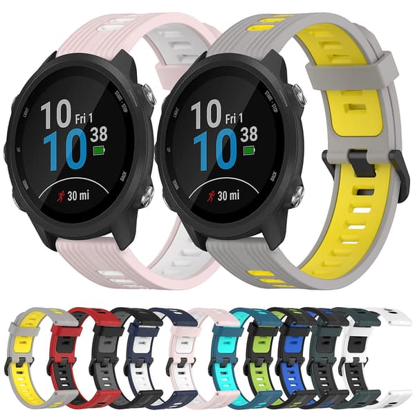 20 mm silikone urrem til Garmin Forerunner 245 Music White Black