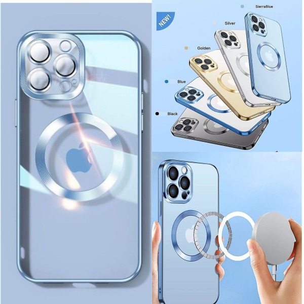 Uusi versio 2.0 Puhdas linssi case kamerasuojalla For iPhone 11 Pro Max Blue