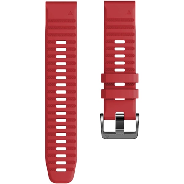 Kompatibel med Fenix 6X/7X Band 26mm Easy-fit Mjukt Silikon Armbandsersättning för Fenix 5X/Fenix 5X Plus/Fenix 3 Smartklockor (Svart) Red