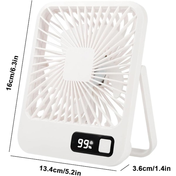 Pöytätuuletin - 1800Mah USB Ladattava Cruise-tuuletin, 5-nopeuden säätö, Pinkki