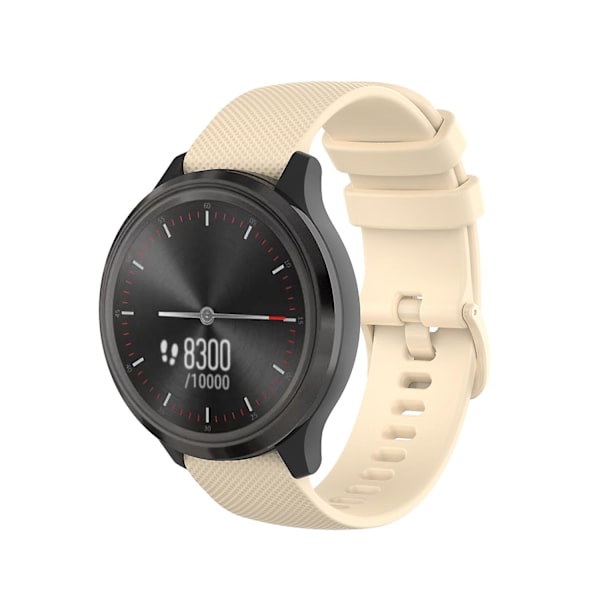 Ruutukuvioinen Silikonihihna Huawei Watch GT2 42mm -kellolle Beige