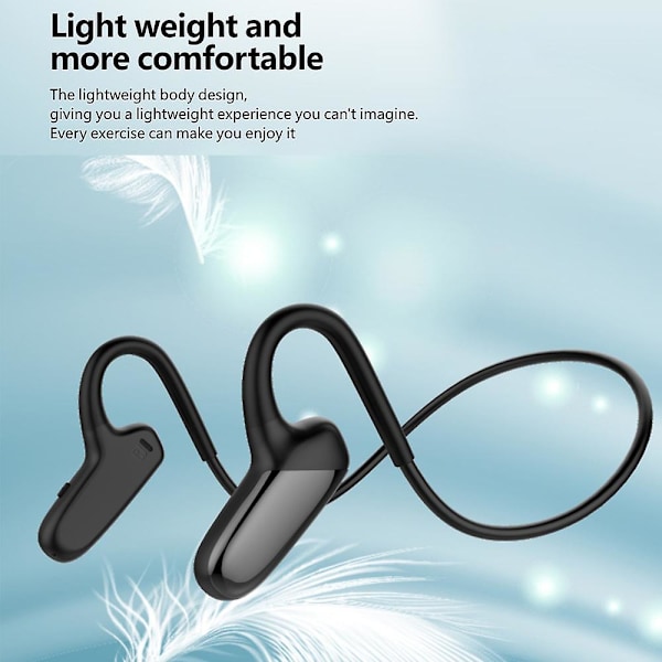 F808 Langattomat Bone Conduction -kuulokkeet Bluetooth 5.0 -kuulokkeet avoimet korvat Urheilunappikuulokkeet Vedenpitävät USB ladattava mikrofonilla ajamiseen pyöräilyyn Black