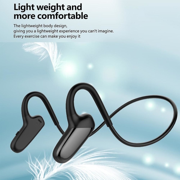 F808 trådlösa benledningshörlurar Bluetooth 5.0-headset Sportörsnäckor med öppna öron Vattentät USB laddningsbar med mikrofon för bilkörning Cykling Black