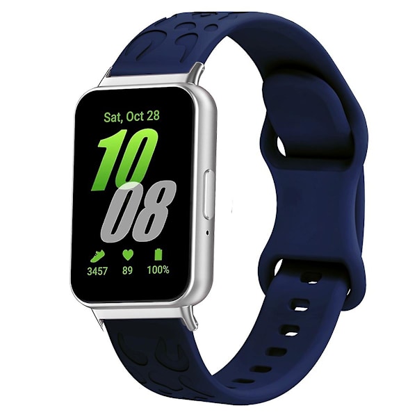 Til Samsung Galaxy Fit silikone urrem med leopardprint - Pink Navy Blue