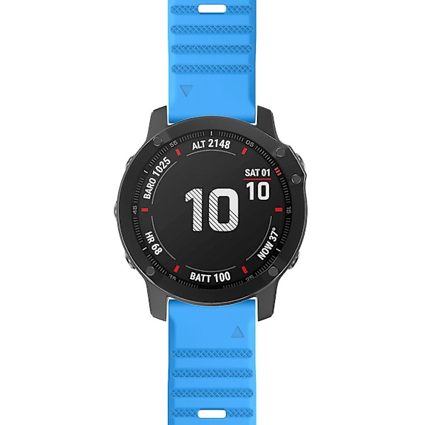 KLB-AWGJ-001 För Garmin Fenix 7X / 7X Pro Silikonklockarmband 26mm Konkav Punkt handledsrem Sky Blue