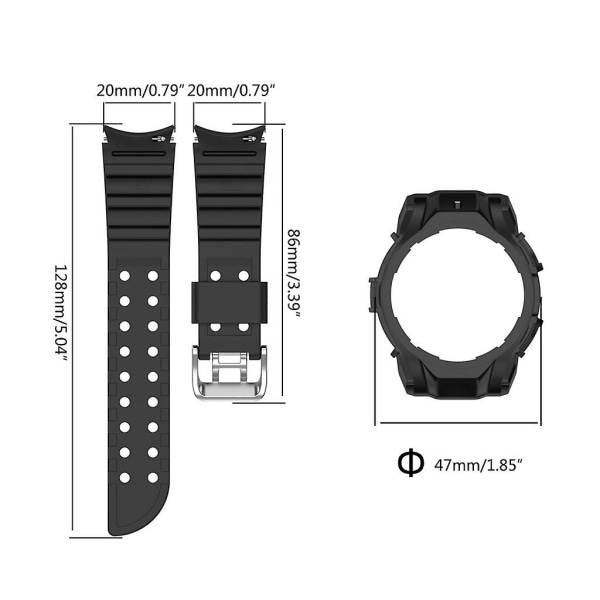 Rem för Watch 6 44mm Smartwatch Modeband Armband Sportarmband + cover Gray
