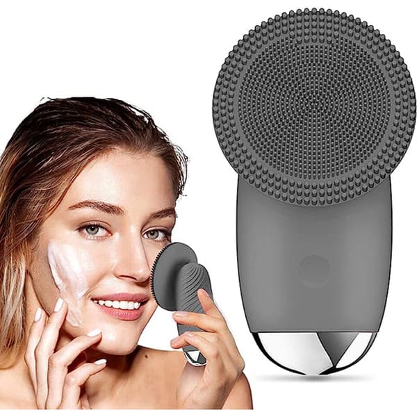 Ansigtsrensebørste - Ipx7 Vibrationsmassager Til Eksfoliering (Grå)