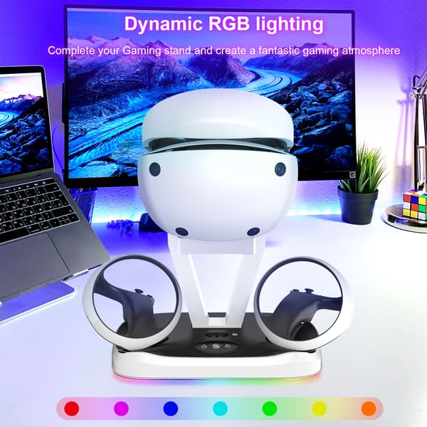 Lader - Med RGB-lys for PS VR2 Virtual Reality-briller