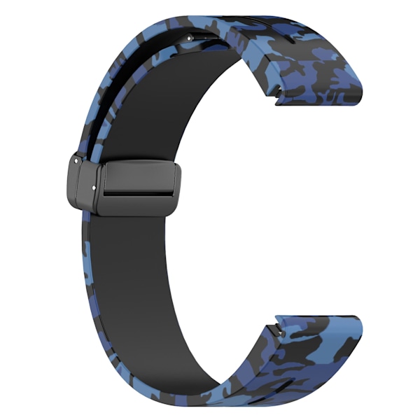 Svart spenne 22mm kamuflasje armbåndsurrem for Garmin Fenix 7/ Forerunner 965/955/945/935 Camo Blue