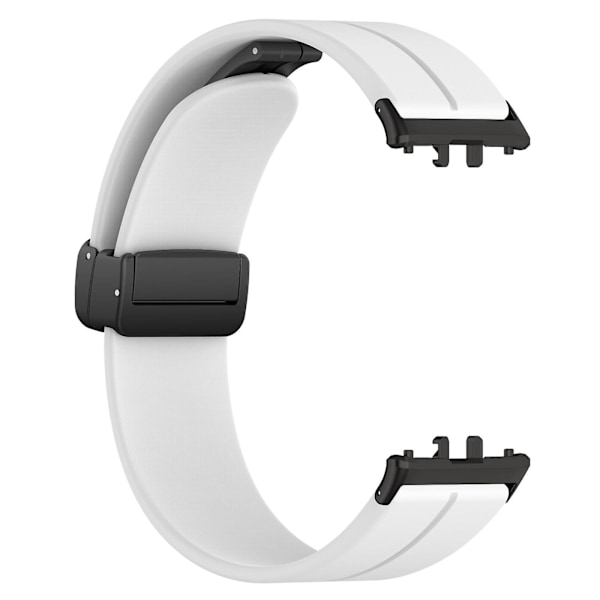 Til Samsung Galaxy Fit3 SM-R390 silikone rem udskiftning armbånd med folde spænde White