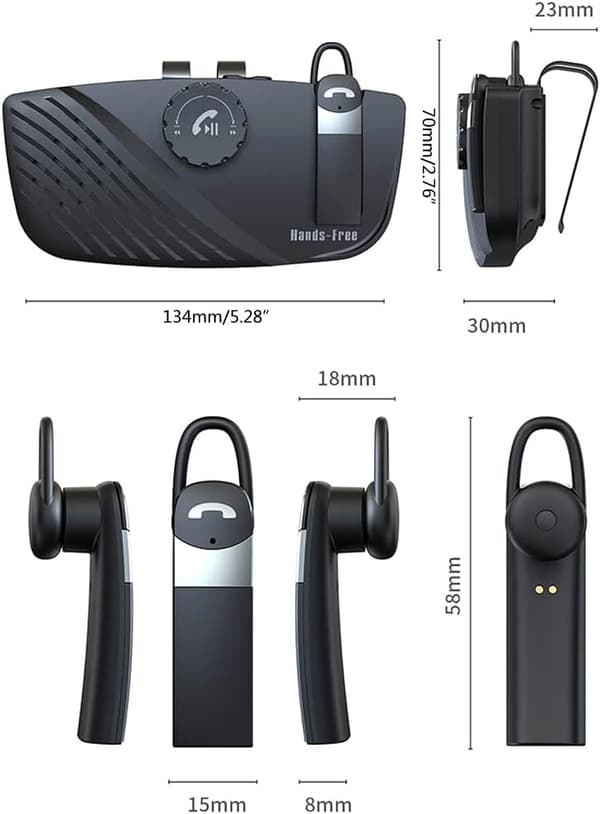 Bil Højttalertelefon, Solskærm Bluetooth 4.2 Håndfrit Lydkit B