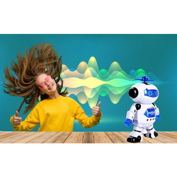 Leketøy Gå Dancing Robot Leker For Barn - 360 Body Spinning Robot Leke med LED-lys som blinker og musikk Smart Interaktiv Elektronisk Sang, Til