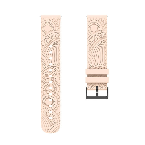 20mm kuvioitu silikoniranneke Garmin Vivomove/samsung Gear Sport/pebble 2/huawei Watch 2 -kellolle Khaki