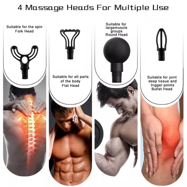 Massager 30 hastigheder, perkussion dyb vævsmuskel vibrerende afslappende (sort) Black