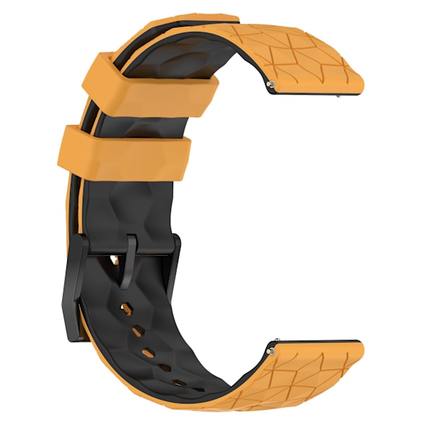 Klockarmband för Huami Amazfit GTR 4 46mm, fotbollsmönster tvåfärgat 22mm silikonklockarmband Yellow  Black