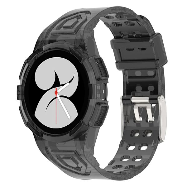 Silikonarmband för Samsung Galaxy Watch4 44mm, med integrerat klockfodral Transparent Black