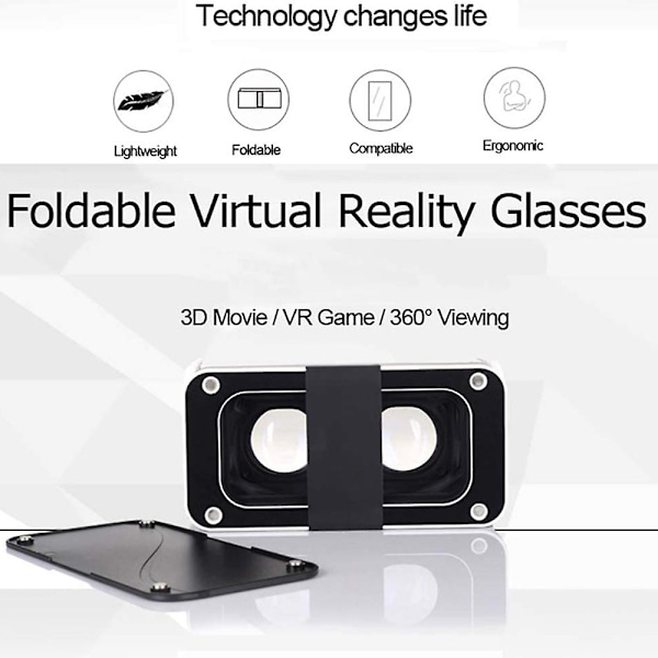 Mini Virtual Reality Glasögon hopfällbara VR-headset för smartphone