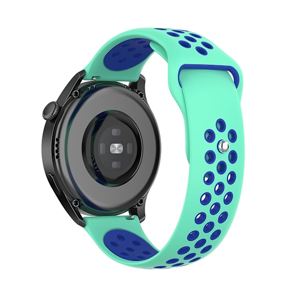 Dubbelfärgat justerbart silikonklockarmband 22 mm för Huawei Watch 3/Watch 3 Pro/Teal Blue L