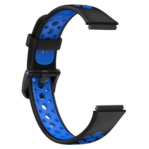 Pusteevnelig silikonklokkebånd for Huawei Band 7 / 7 NFC Black Blue