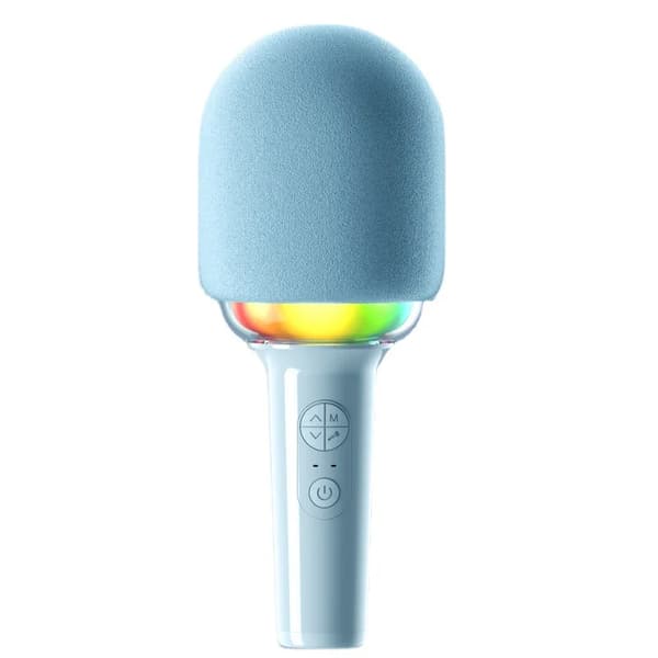 Bluetooth-høyttaler L8 LED-lys trådløs mikrofon intelligent støyreduksjon (blå)