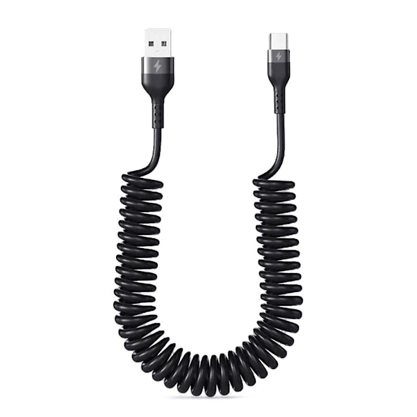Krøllete USB A til USB C hurtigladerkabel 5A fjær USB C kabeltilbehør