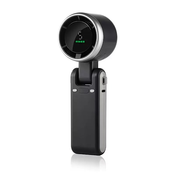 Sammenfoldelig håndholdt USB-genopladelig ventilator, 5 justerbare hastigheder, 3000mAh (sort)
