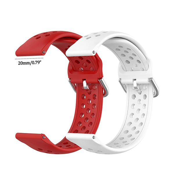 Silica Armbandsbälte för Venu 2 Plus 20mm Watch Soft Strap Loop Armband White