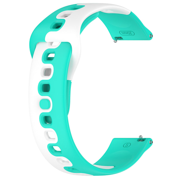 Til Samsung Galaxy Watch6 / Watch6 Classic / Watch 5 / 5 Pro / Watch4 Classic Dual Color Watch Strap 20mm Silikone Watchband Cyan  White