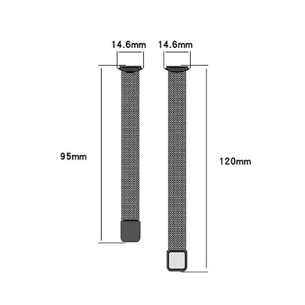 Erstatningsrem Magnetisk Milan-mode-armbånd i rustfrit stål til Fitbit Luxe black
