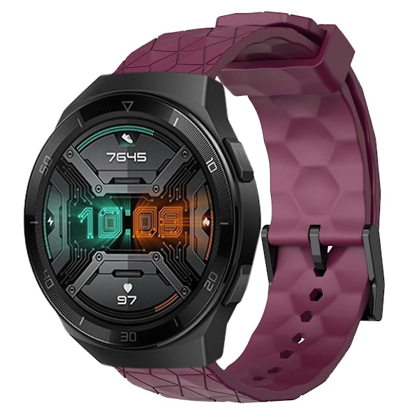 Fodboldmønstret urrem til Huawei Watch GT 2E Wine Red