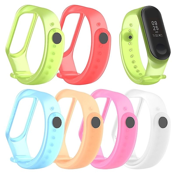 Gensigtig silikone smart watch rem til Xiaomi Mi Band 3/4 - Pink E Xiaomi Mi Band 4