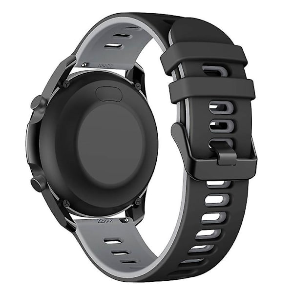 22mm kaksinkertainen väri silikoniranneke Samsung Galaxy Watch3 45mm / Garmin Venu 3 Black Grey