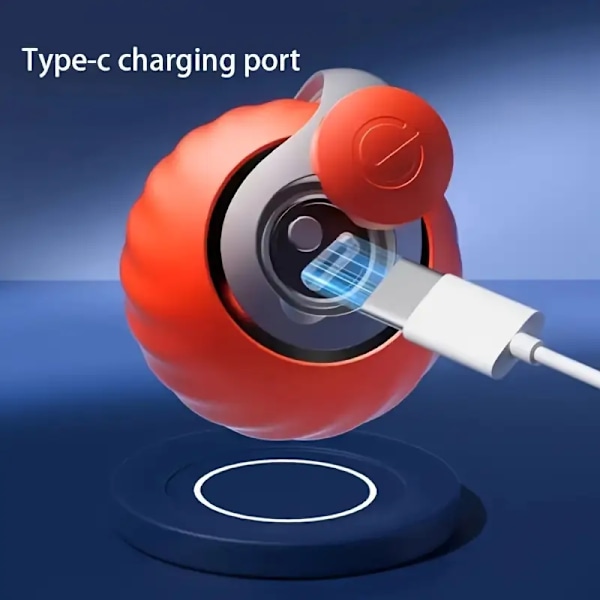 USB Uppladdningsbar Automatisk Rullande Boll Kattleksak - Justerbar Hastighet (Orange)