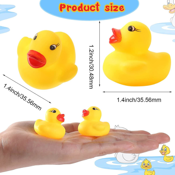100 stycken Mini Gul Gummi Bath Duck Float Ducks Mini Gummi Duckies Bulk