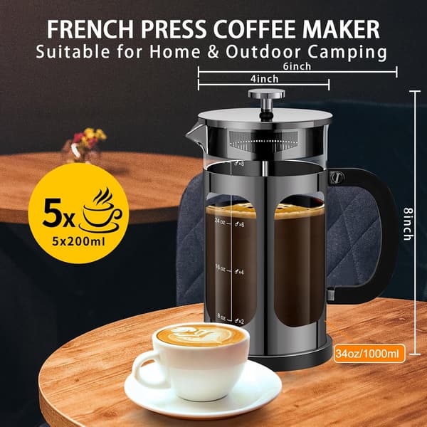 Kaffemaskine Stempelkande 34Oz Black
