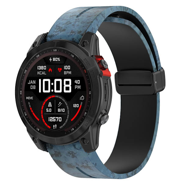 Svart spänne 22mm kamouflage handledsrem armband för Garmin Fenix 7/ Forerunner 965/955/945/935 Mosaic