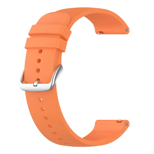 Til Samsung Galaxy Watch 5 Pro 45mm/Huami Amazfit Bip 3/3 Pro Silikonurrem 20mm Justerbar Håndledsrem Justering Orange Silver Buckle