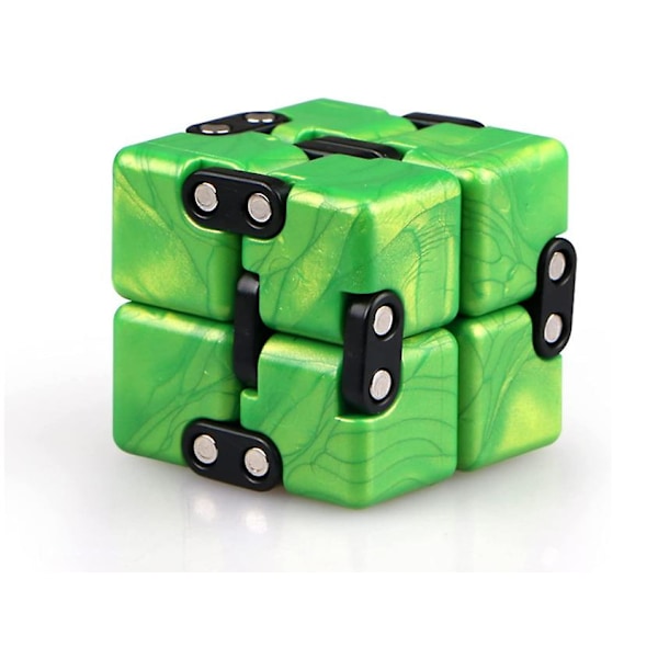 Infinity Cube Set 2-pack Fidget Finger Toy Lindra stress och lindra ångest Avstressande leksaker lämpliga för barn och vuxna (grön)
