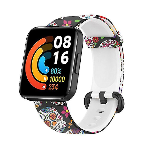 For Xiaomi Redmi Watch 2 Lite Mønstret Trykt Rem Justerbar Silikon Smartklokke Rem Multicoloured C C Xiaomi Redmi Watch 2 L