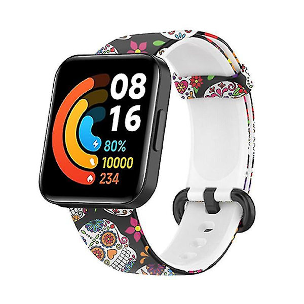 Justerbart silikonarmband med mönstertryck för Xiaomi Redmi Watch 2 Lite Multicoloured C C Xiaomi Redmi Watch 2 L